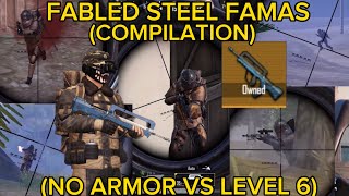 PUBG:Fabled Steel Front Famas (No Armor Vs Level 6) (COMPILATION) Metro Royale