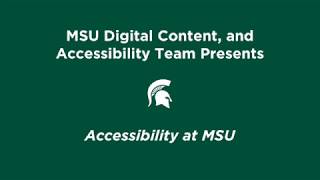 Accessibility at MSU