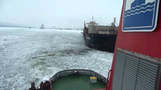 Icebreaker operations in Luleå Harbour