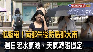 低壓帶影響至週六 南部午後防局部大雨－民視台語新聞