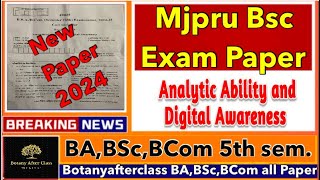 Analytic Ability and Digital Awareness paper mjpru BSc,BBA,BCom,BA 5th Sem.