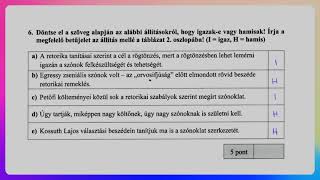 A magyarérettségi hatodik feladatának megoldása