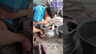 proses pemolesan velg kijang lgx