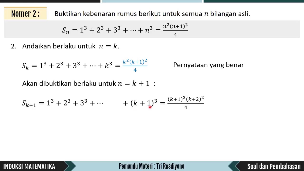 Soal Induksi Matematika Dan Pembahasan