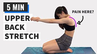 5 min Rhomboid Stretches - Relieve pain in shoulder blades!