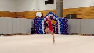 Elena's Invitational 2019, Edmonton. Coralie, group ball, individual free and rope