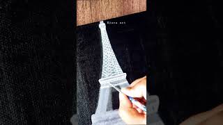 Eiffel Tower | Acrylic Painting | #shorts #art #acrylicpainting #bobross #paris #eiffeltower