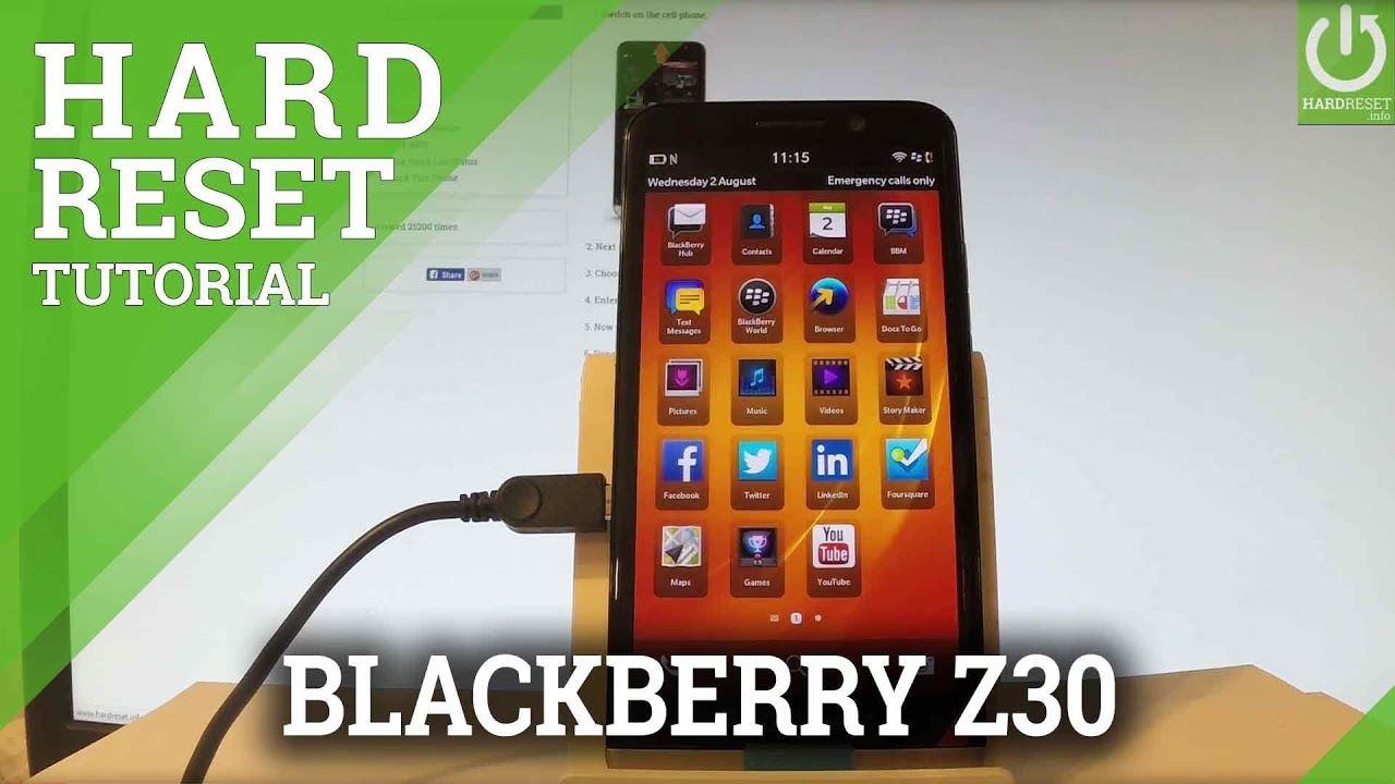 How To Hard Reset BLACKBERRY Z30 - Factory Reset / Restore - YouTube