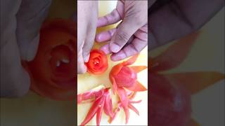 tomato flower decoration carving garnish ideas #viral #decoration #garnish #shortvideo #cheflife