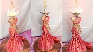 how to drape saree for lamp | deepa lakshmi alankara | lamp decoration