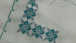 cross stitch design | cross stitch design for bedsheets tablecloths | dosuti design