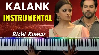 Kalank Piano Instrumental | Title Track | Karaoke With Lyrics | Notes | Chords | Hindi Song Keyboard
