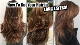 HOW I CUT MY HAIR AT HOME IN LONG LAYERS! │ Long Layered Haircut DIY at Home! │U