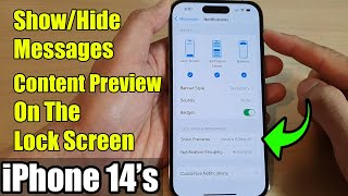 iPhone 14's/14 Pro Max: How to Show/Hide Messages Content Preview On The Lock Screen