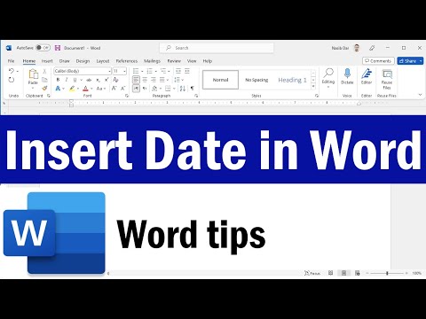 How To Insert Date In Word  Add Date To Word Document  How To Insert Today Date In Microsoft Word