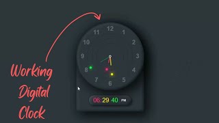 Working Neumorphic digital clock using html css and javascript #css #javascript #web