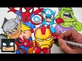 Drawing the AVENGERS | Iron Man | Thor | Spider-Man | Hulk | Captain America | YouTube Studio Art