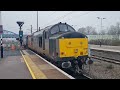 rail operators group 37884 and 37510 leaving peterborough for ely