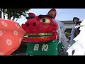 待機している大獅子、子獅子たち　singa besar　本祭り　酒田まつり2019　00037