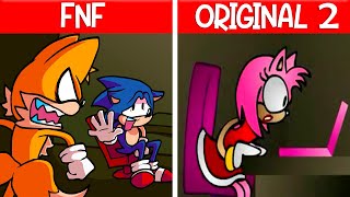 Hey Sonic what's up, OH GOD WHAT ARE YOU DOING! Original Vs FNF | All References Tails Caught Sonic