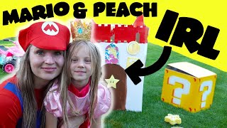 The Super Mario Bros Movie Transformation into Peach! In Real Life Go Kart Game Obstacle Course