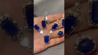 lajward earrings jewellery lapis stone earrings lapis stone #gemstone #youtubeshorts #shorts #jomka