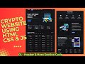 Create a Responsive Crypto Website using HTML CSS JavaScript with Source Code| Header & Hero Section