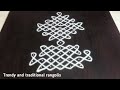 Chariot kolam | Ther kolam with 12x2 dots | Trendy and traditional rangolis