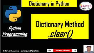 Python Dictionary #1 | clear() Method