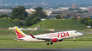 【FDA新造機・南向き】名古屋空港を離陸するFDA12号機 ホワイトJA12FJ FDA airplane  white to take off Nagoya Airport 2018.6.3