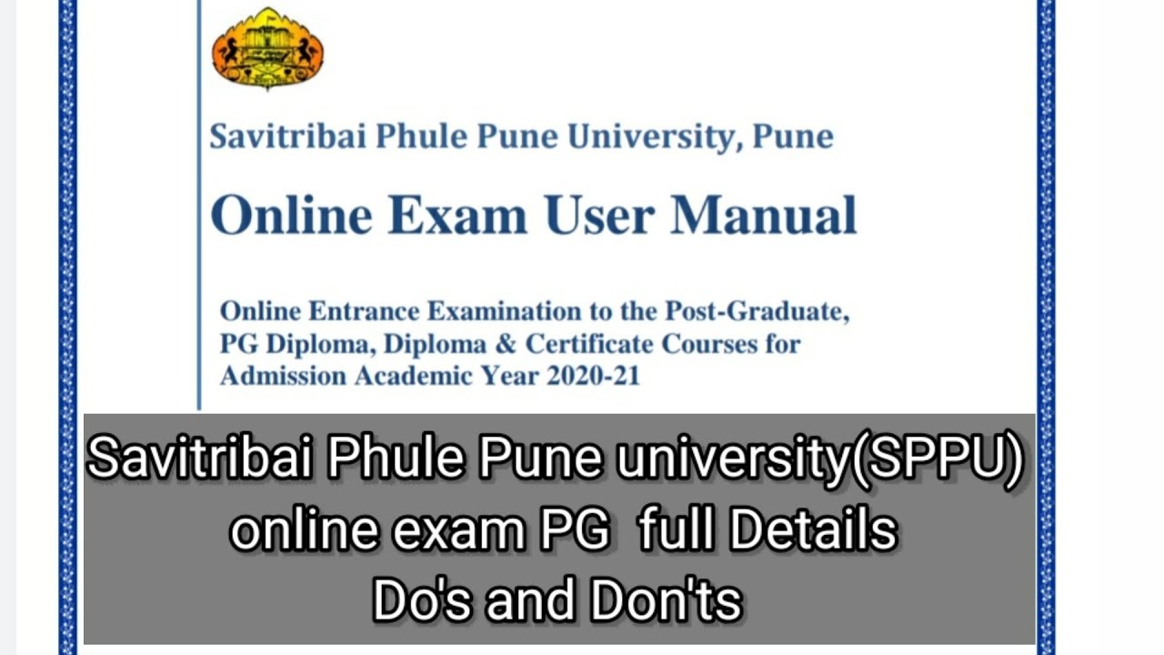 Savitribai Phule Pune University(SPPU) Online Exam PG Full Details, Do ...