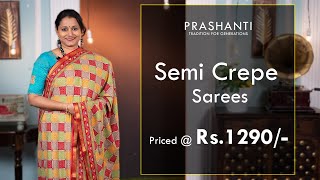 Printed Crepe Sarees from Rs. 1200 | Ugadi Sale | Flat 10% OFF | Prashanti | 10 March