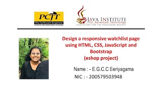 Web Project Task 24 | eshop web application | Java Institute | 1st Year | E.G.C.C Eeriyagama