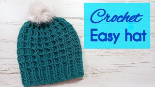 how to crochet a waffle stitch beanie hat😇 beginner friendly beanie tutorial