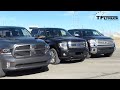 2014 chevy silverado vs ford f 150 vs ram 1500 epic v8 0 60 mph towing duel