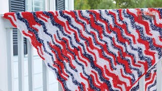 Crochet American Waves Blanket