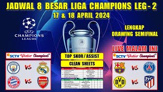 Jadwal 8 Besar Liga Champions 2024 Leg 2 Live SCTV ~ BARCELONA vs PSG ~ MAN CITY vs REAL MADRID