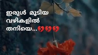 ഇരുൾ മൂടിയ വഴിയിൽ തനിയെ 💔💔💔💔💔🥀🥀🥀🥀🥀🥀🥀 pranayam malayalam whatsapp status