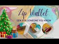 Perfect for holding holiday gift cards! Let's sew a SMALL ZIP AROUND WALLET Sewspire Sewing Tutorial