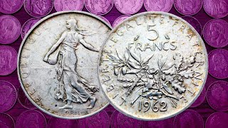 Investment Coin: 5 Francs Sower Silver 1962 - Coin Presentation #106