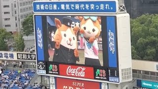 20230902　学ランのDB.スターマンかわいい！　｢#港星祭｣｢#港星学園祭｣の試合を盛り上げるハマスタのマスコット紹介　横浜DeNAﾍﾞｲｽﾀｰｽﾞ主催試合@横浜ｽﾀｼﾞｱﾑ･ｳｨﾝｸﾞ席