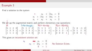 MATH 3191: Inconsistent Linear Systems