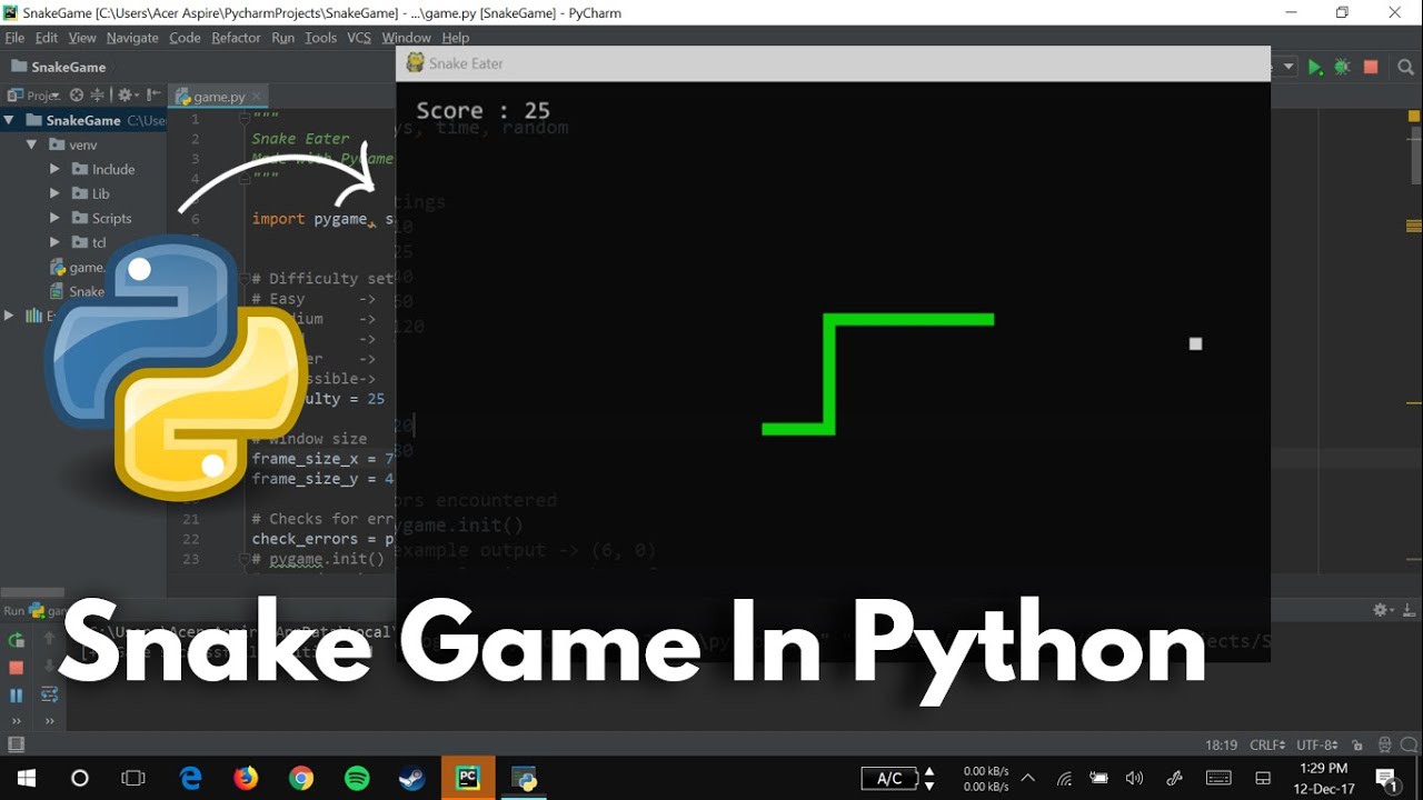 How To Make A Snake Game In Python / Final Project Report Snake Game In ...