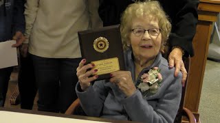 Mom's 99th birthday party \u0026 Legion Auxiliary award for 86 years of continuous membership!