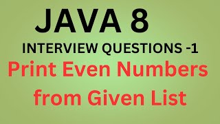 Java Streams Interview Question - Print Even & Odd Numbers using Streams