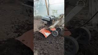 Ruris Sprint cultivator with Briggs \u0026 Stratton 675EX engine milling in the greenhouse.