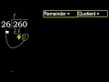 divide 260 by 26 remainder . division with 2 digit divisors . how to do