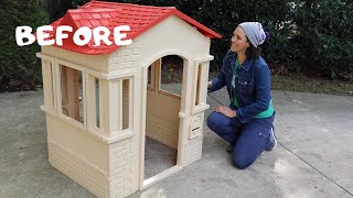 BEFORE and AFTER: DIY Playhouse Makeover #2! - Thrift Diving