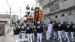 2015大阪市平野区加美正覚寺、試験曳き②やりまわし（平成27年6月28日）