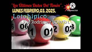 #LUNES Feb,03. 2025. ÚLTIMOS DATOS DEL TIMÓN. #ANIMALITOS #TRIPLES #LOTERIA #Venezuela